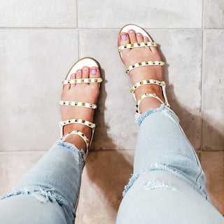 Qupid - Women's Studded Strappy Sandals