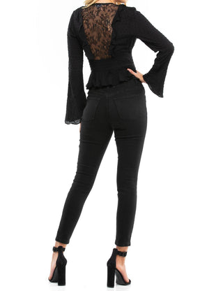 Blue Life - Blusa de manga comprida com decote em V Prince