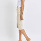 Judy Blue - High Waist Garment Dyed Criss-Cross Front Slit Long Skirt
