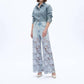 Bayeas - Rhinestone Patchwork Wide Leg Jeans