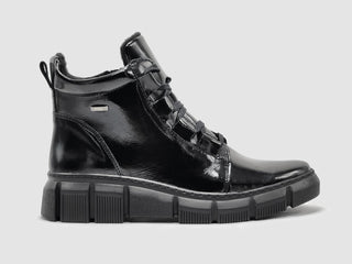 Helios - Botas femininas de couro Ino com forro de lã e zíper