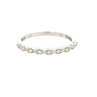 Aamiaa - Faixa de diamante natural Milgrain de 0,09 quilates - Tamanho 6,5