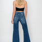 Risen - Full Size High Rise Patch Detailed Wide Leg Crop Jeans