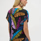 Joseph Ribkoff - V- Neck Palm Leaves Top