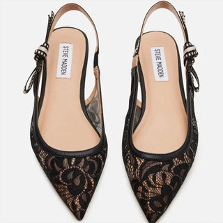 Steve Madden - Black Lace Olsen Slingback Pointed Toe Bow