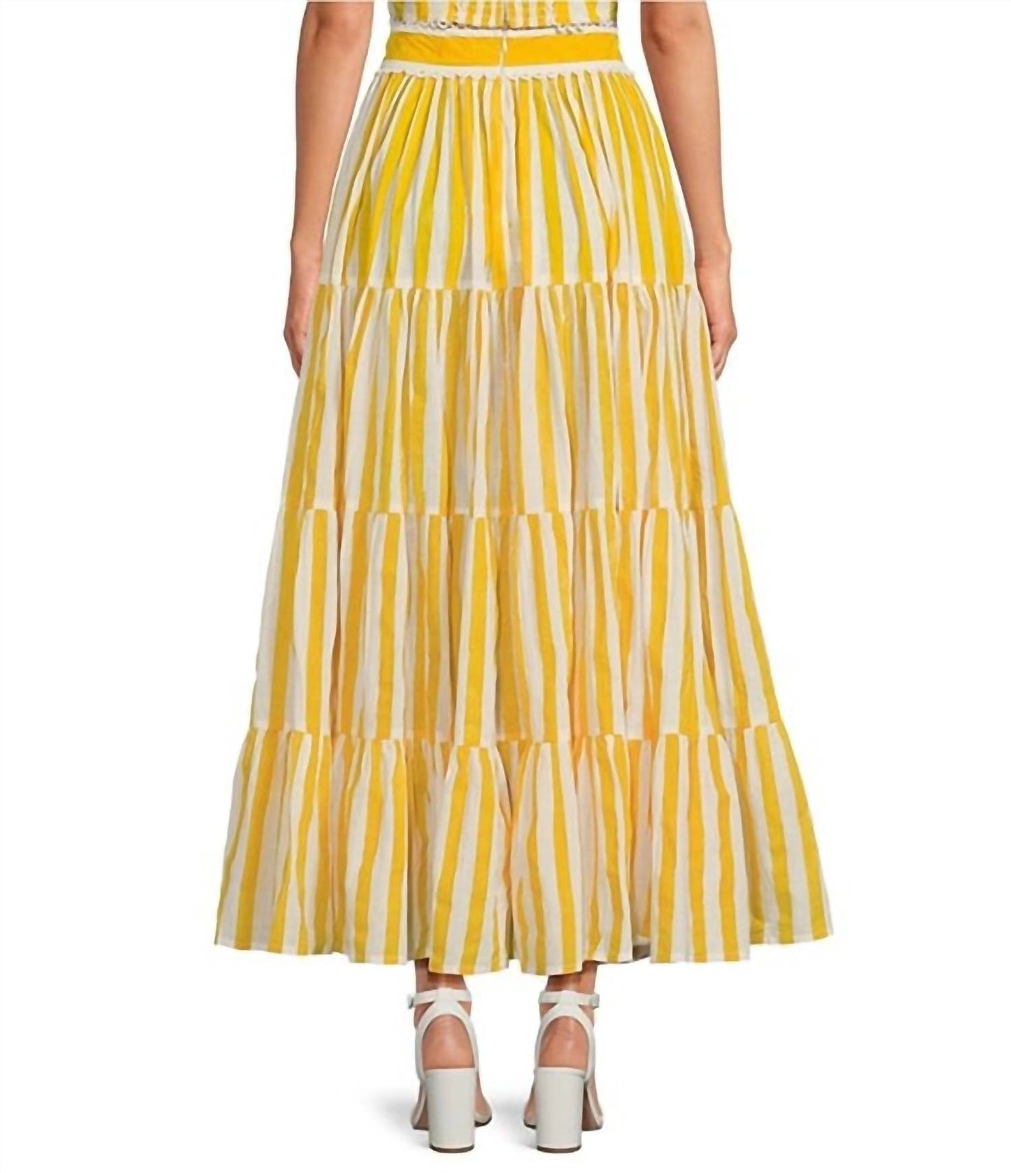 Mo Maya - Le Soleil Stripe Print Maxi Skirt