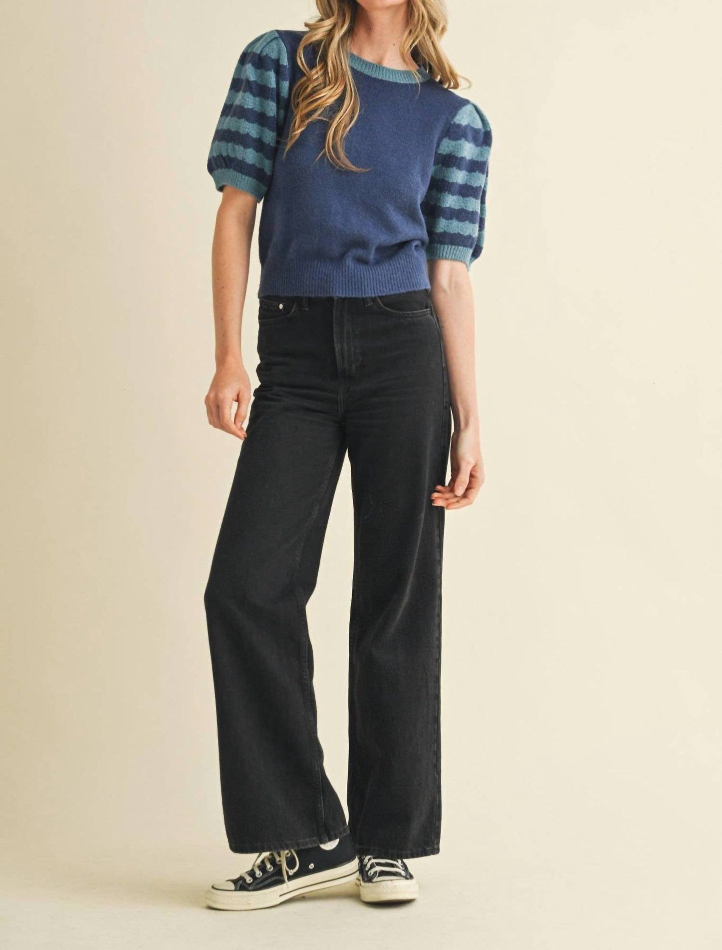 &Merci - Indy Striped Sweater Top