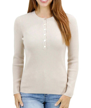 Grace &amp; Lace - Suéter Henley canelado