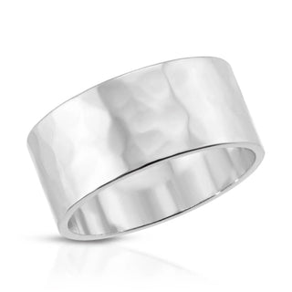 Eklexic - Anel Martelado Feminino de 9,5 mm