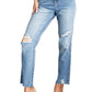 Judy Blue - High Rise Rigid Magic Destroy Slim Straight Jeans