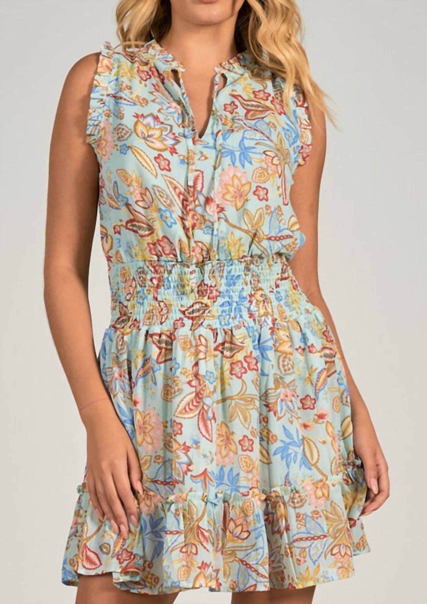 Elan - Smock Waist Print Dress