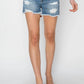 Risen - Shorts jeans desfiado com cintura alta