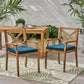 Perla Dining Chair 2pcs with Blue Cushions