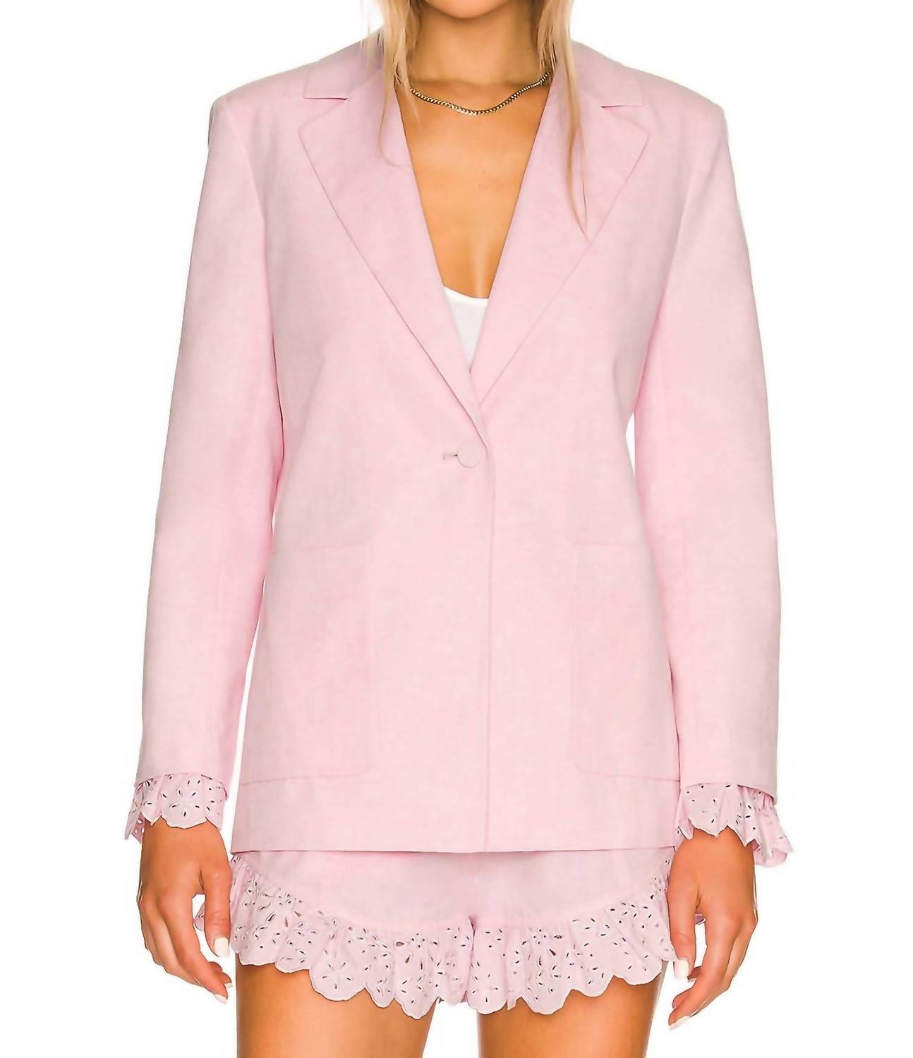 Something Navy - Blazer With Eyelet Cuffs