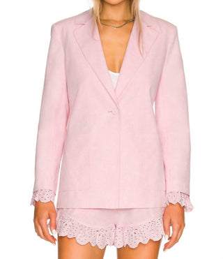 Algo Azul Marinho - Blazer com Punhos com Ilhós