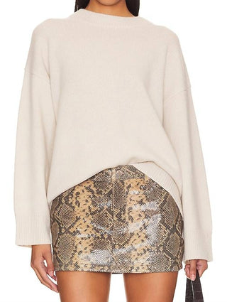 White + Warren - Blusa de gola redonda aconchegante em mistura de caxemira