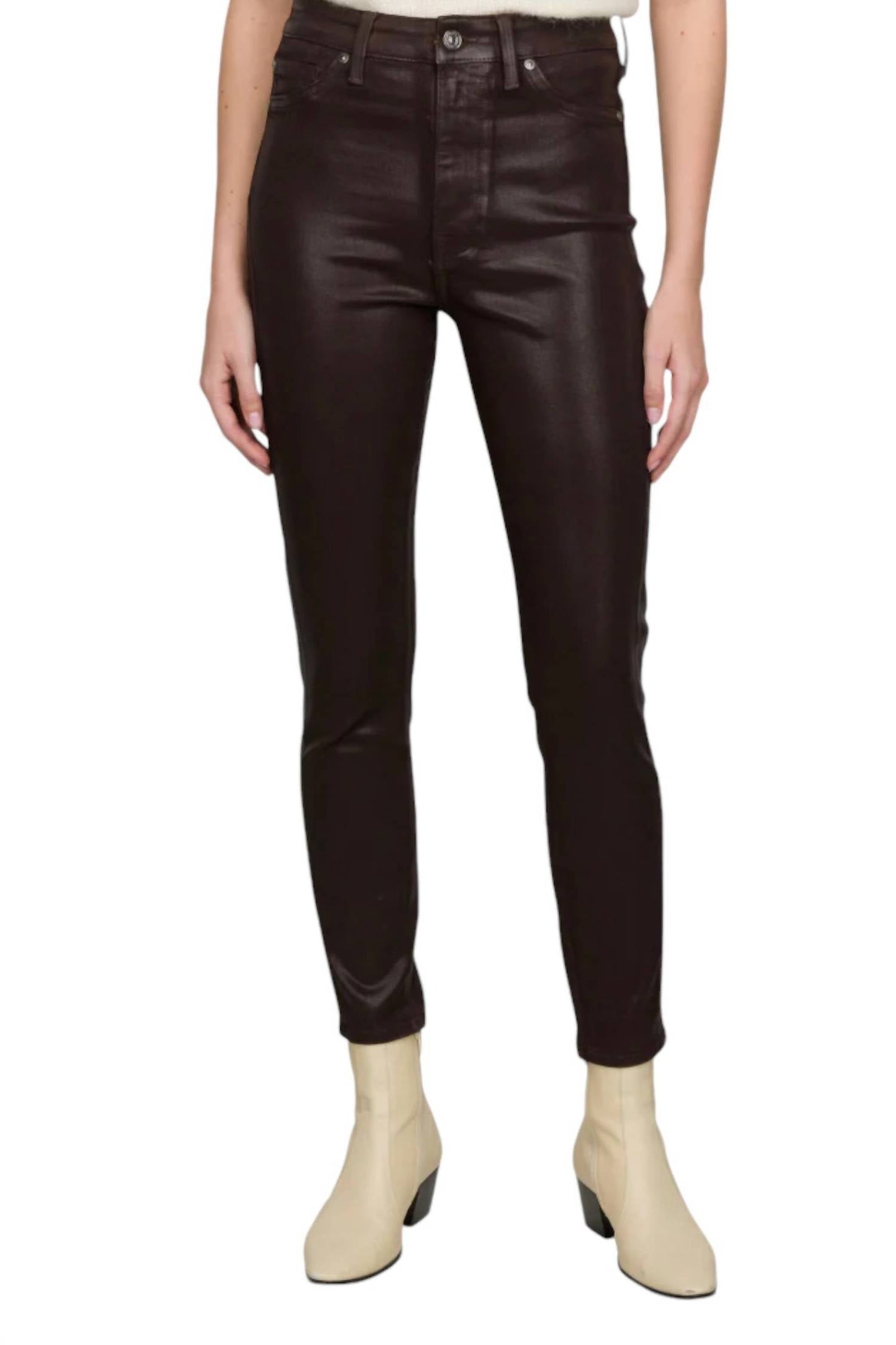 7 For All Mankind - Coated Ankle Skinny Jeans
