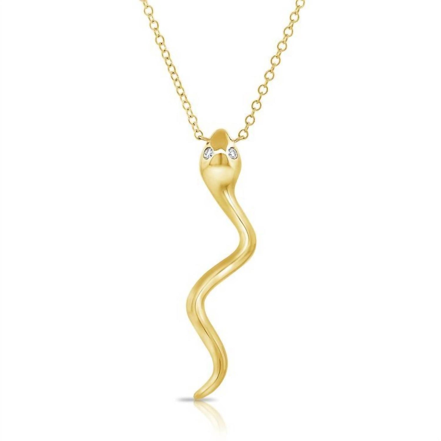 Diana M Jewels - 2.32gr Snake Pendant With 0.02cts Diamonds