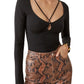 Reformation Sybil Top in Black, Size Medium