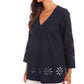 Karen Kane - Cutout Embroidered Flower Detail Tunic