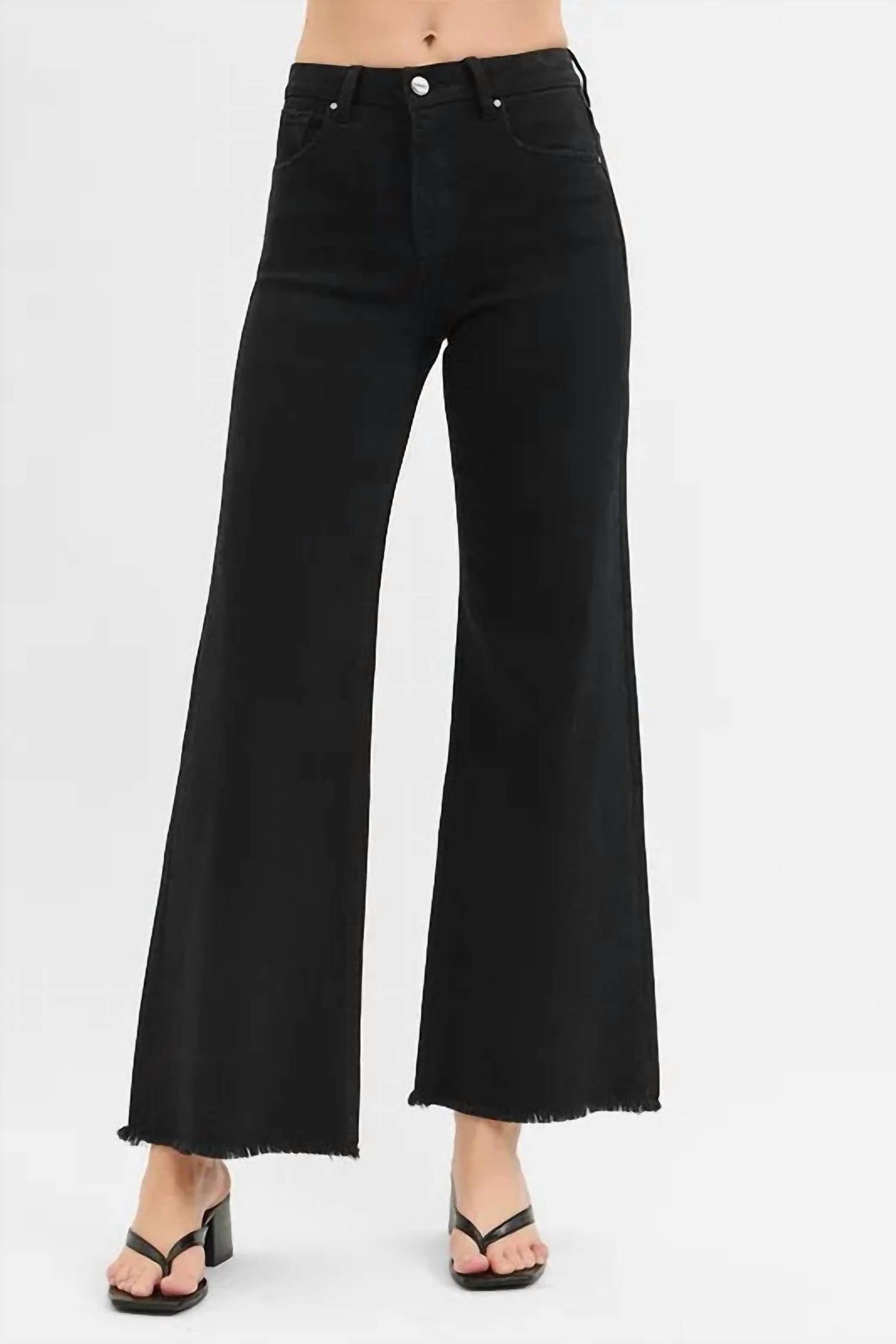 Trendsi - Risen Full Size Tummy Control High Rise Wide Jeans Plus Size