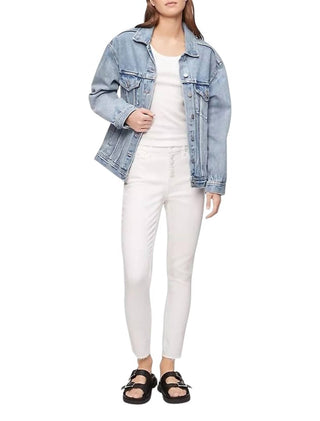 Calvin Klein - Calça Jeans Skinny Feminina de Cintura Alta e Cano Alto