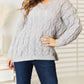 Double Take - Snug Cable-knit Hooded Pullover