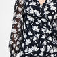 Anne Klein - Mixed Media Faux-wrap Top