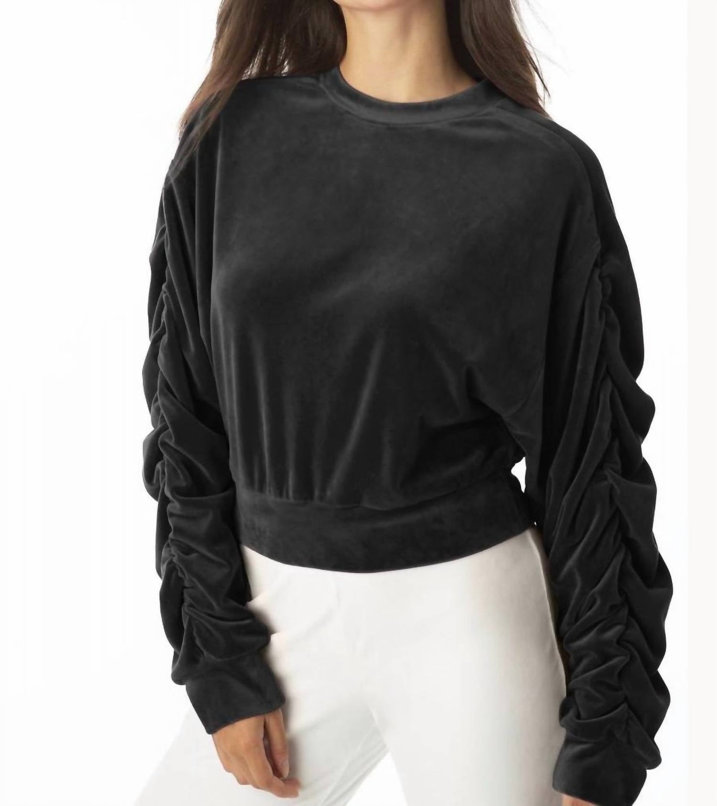 Juicy Couture - SHIRRED SLEEVE CROP TOP
