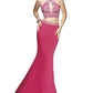 Abby Paige Prom - Two-piece Stretch Jersey Fit And Flare Gown