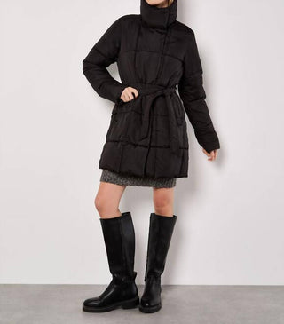 Apricot - Women's Quilted Belted Jacket