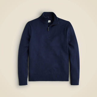 J.Crew - Suéter de algodão com zíper e meio zíper