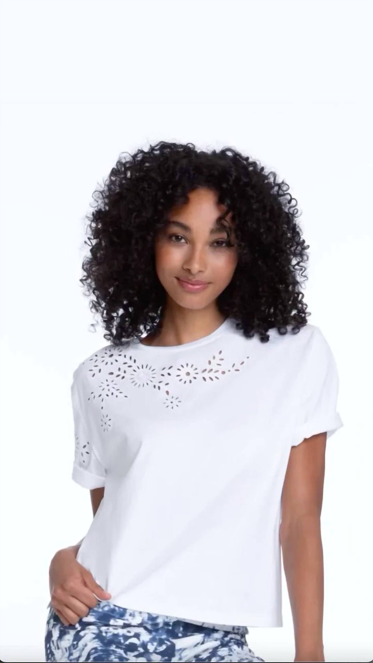 Elliott Lauren - Eyelet Short Sleeves Tee