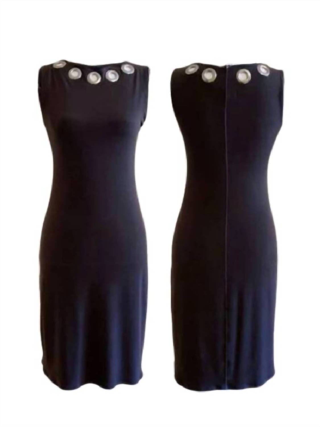 Eva Varro - Women's Sleeveless Grommet Neckline Dress