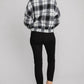 Allie Rose - Half zip plaid pullover with elastic waistband