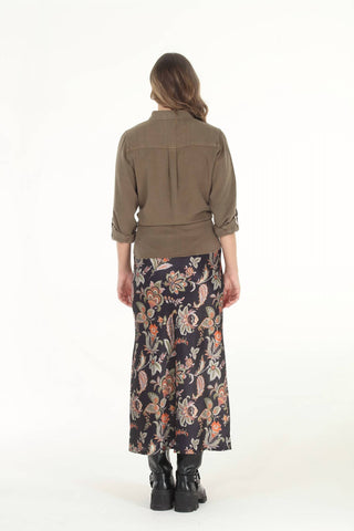 Paparazzi - Camisa de manga comprida com fecho frontal Tencel Slub Snap