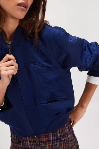 Free People - Ellie Satin Bomber Jacket