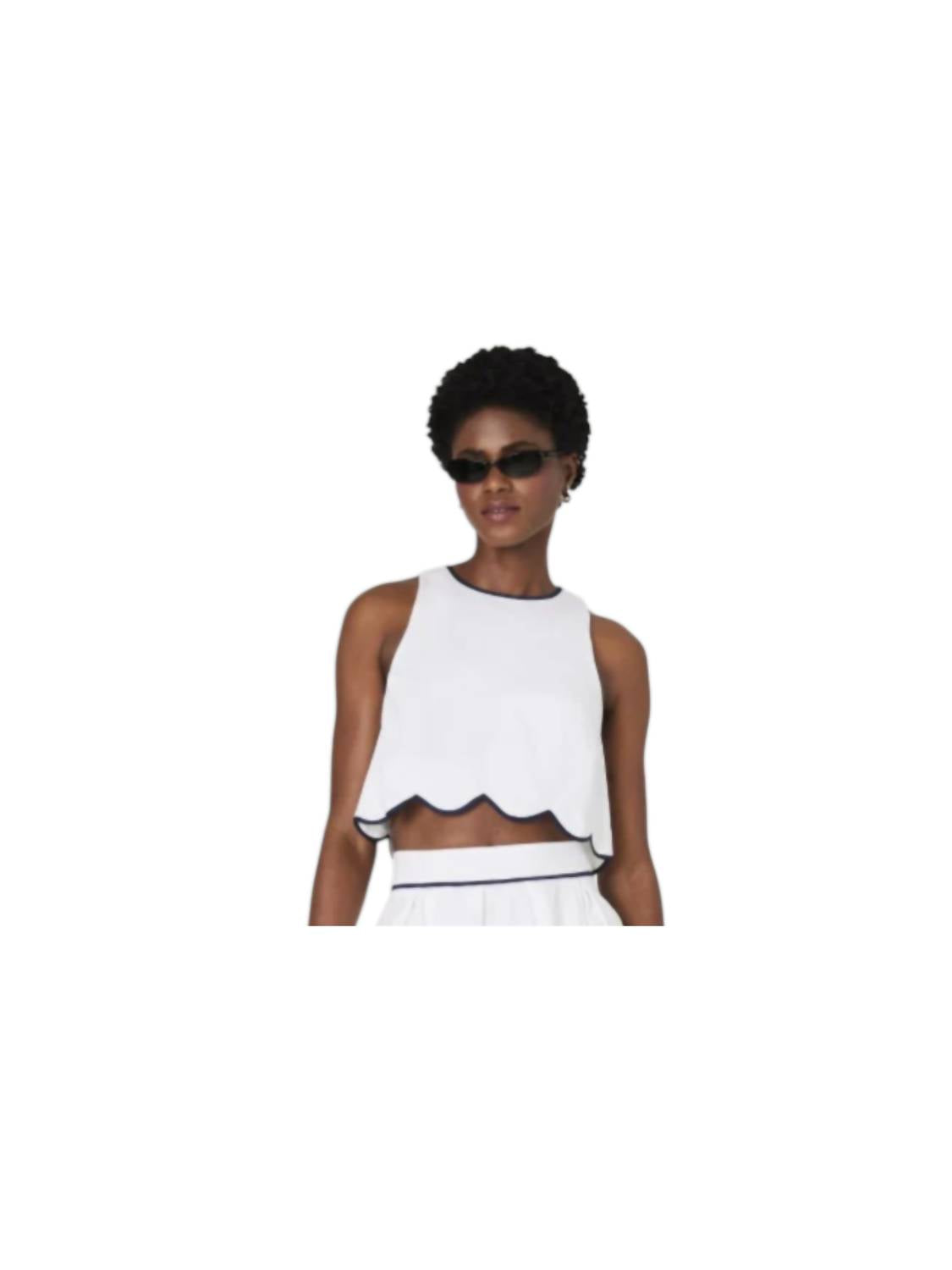 French Connection - Alexis Cotton Scallop Top