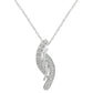 .925 Sterling Silver Diamond Accent Bypass Curve 18" Pendant Necklace (I-J Color, I3 Clarity)