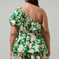 Sugarlips - Lucena Floral Irene One Shoulder Mini Dress Curve