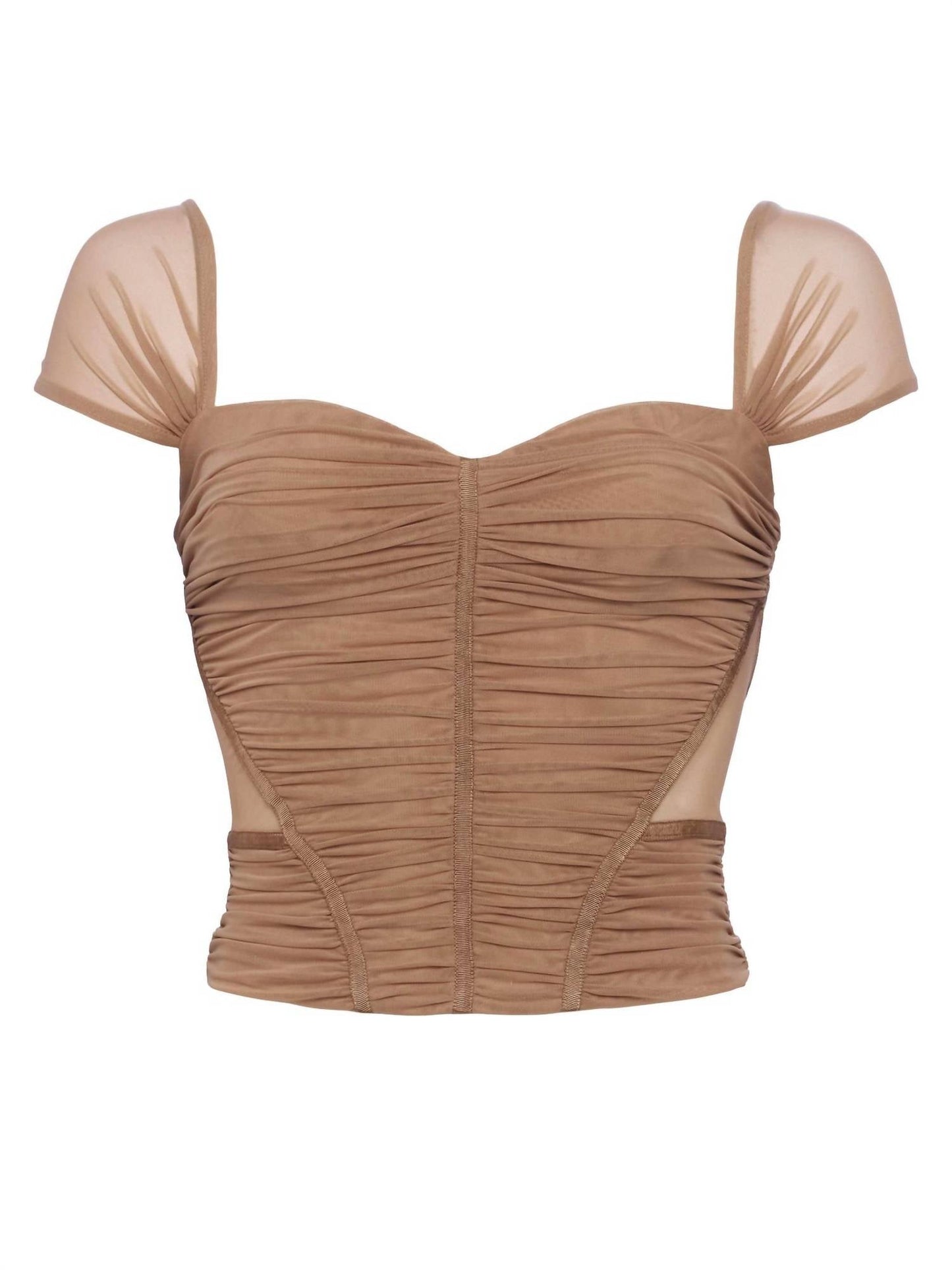 L'Agence - Asuka Shirred Mesh Top