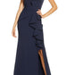 Eliza J Ruffle Front Gown - Navy