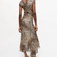 Ganni - Long Ruched Crossover Dress