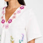 Johnny Was - LINEN V-NECK BLOUSE MAUREEN