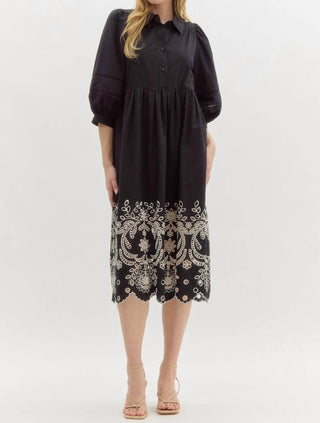 Entro - Vestido midi com bainha floral