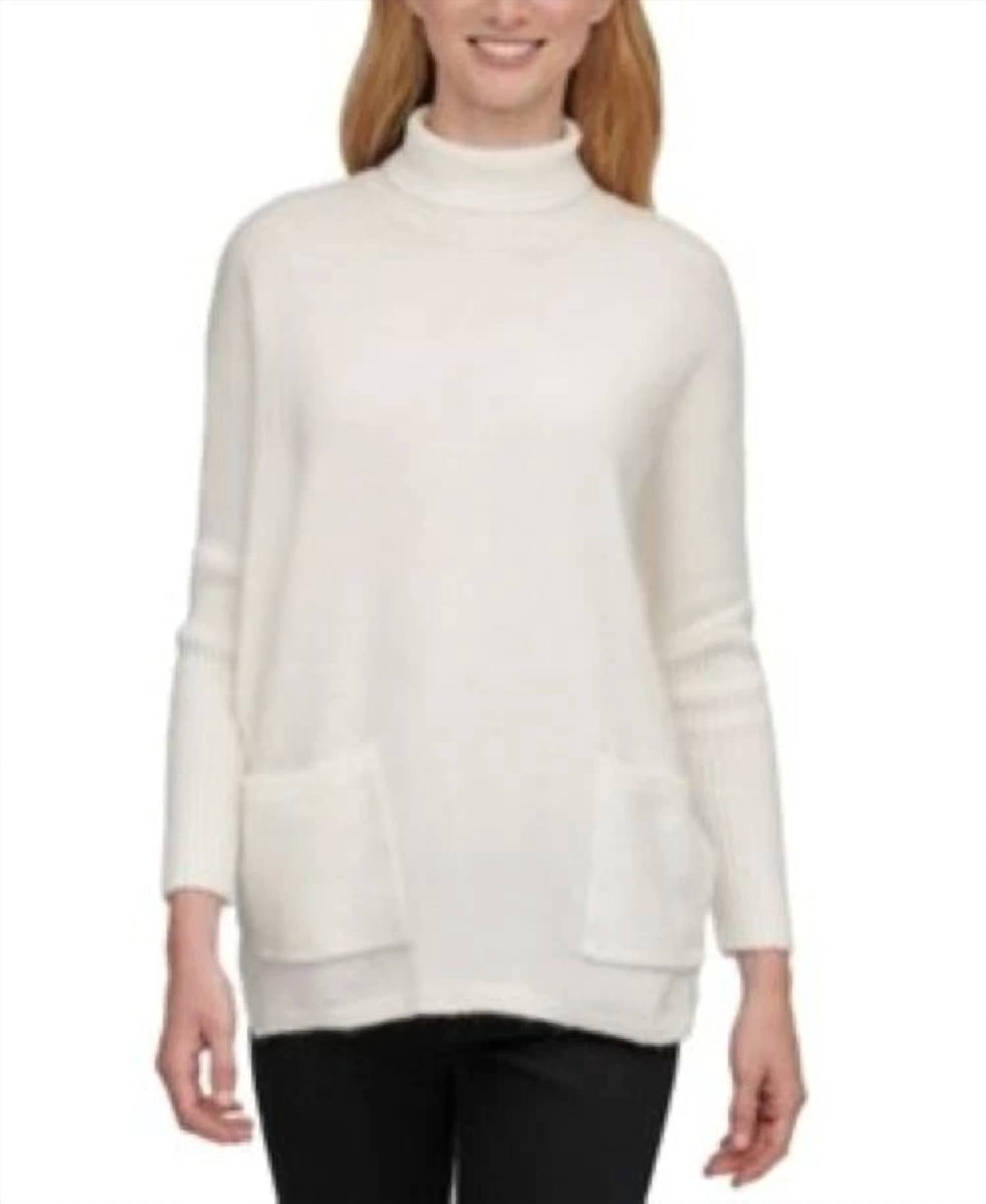 Dkny - Turtleneck Acrylic Blend Oversized Sweater