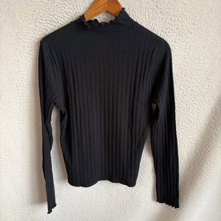 J.Crew - Blusa feminina de gola alta em malha Pointelle