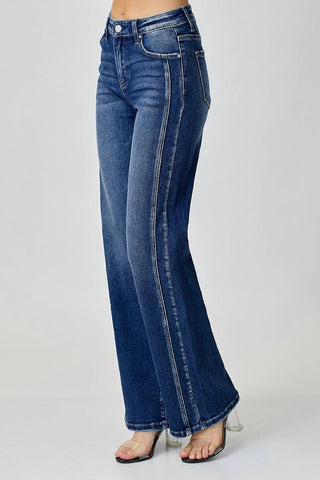 Risen - Calça Jeans Reta Cintura Média