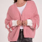 Elan - Varsity Open Front Sweater Cardigan