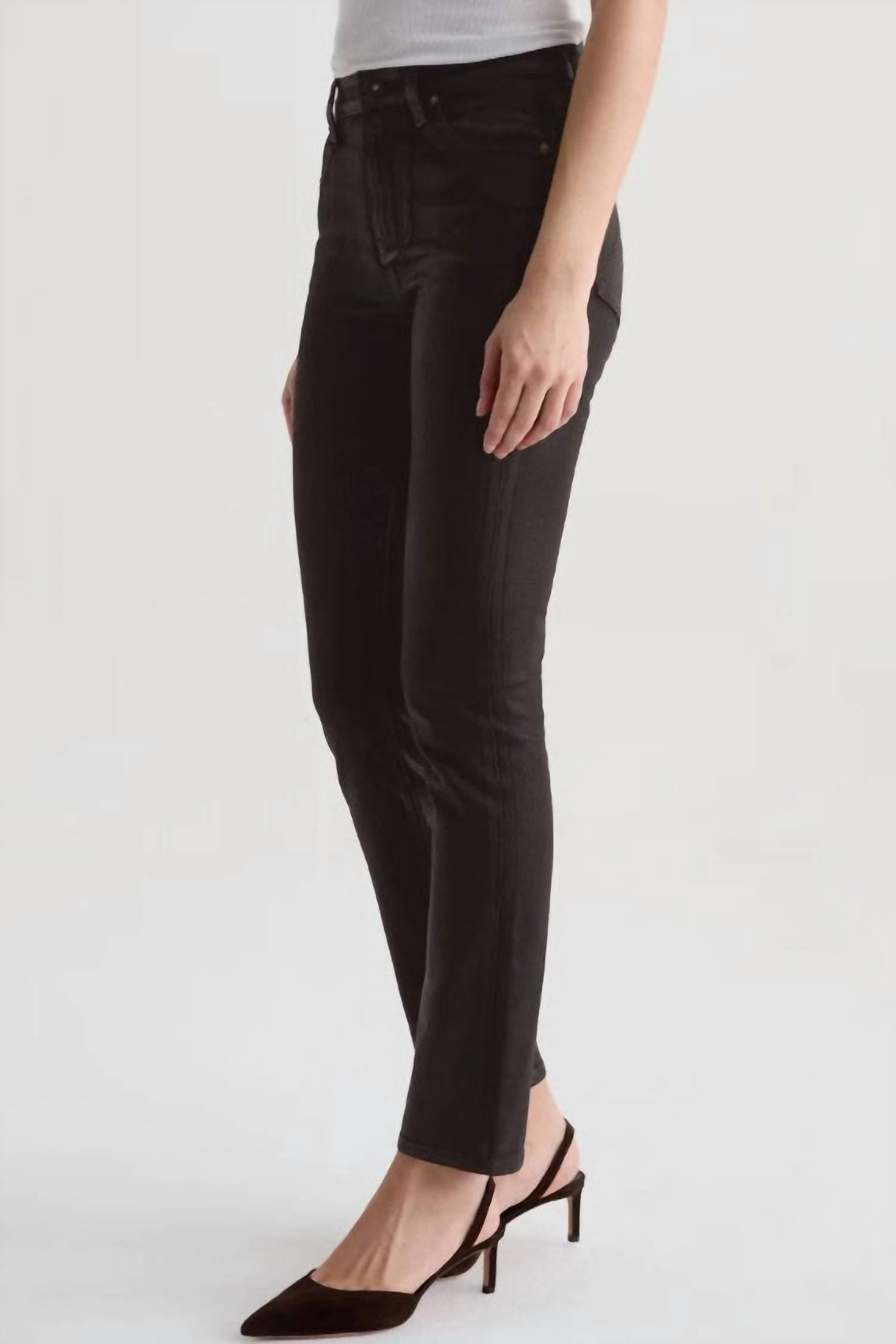 Ag Jeans - Mari Leatherette Super Straight Leg Jeans
